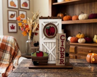 Fresh Pressed Cider Interchangeable Barn Door Decor Insert Set