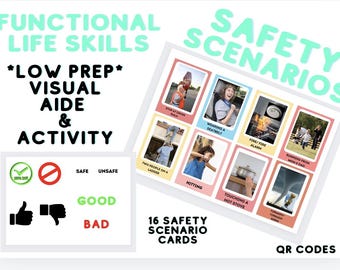 Safety Cards Safety Awareness Activity *SPED OT ST* Safety Awareness - Etsy