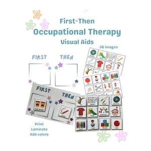 OT Visual Aids: First Then Board with Therapy Tasks (PDF Download)