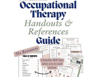 Occupational Therapy Handouts + References Guide - HEPs- Education- Resources- OT Resources - OT Home Activities- OT Printables