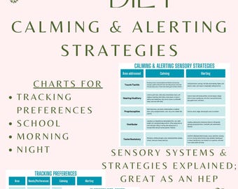 SENSORY DIET Calming & Alerting Strategies *Occupational Therapy Sensory Resources*