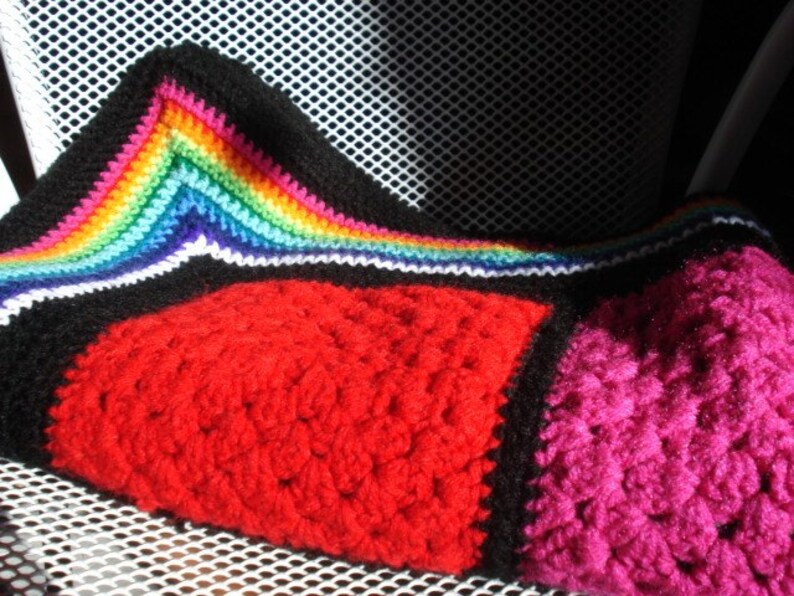 Color Block Granny Squares Afghan Etsy