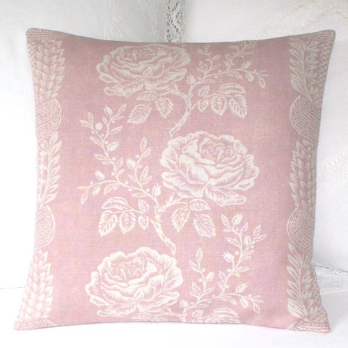 Toile Pillow Cover Central Park Toile Pink and Cream Etsy