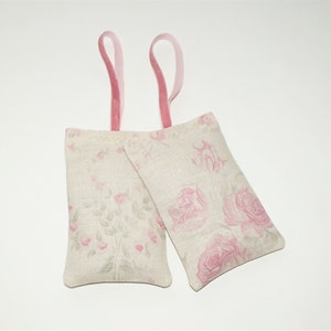 2 x Kate Forman Amelia Lavender Sachets / Hangers - Scented Sachets, Faded Pink Roses, English Lavender - Lavender Pillow