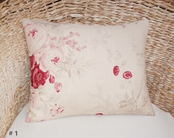 Kate Forman **MAUDE** Linen Cushion Cover ~  Pink/Natural  ~  40cm 