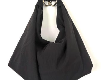 Nylon hobo, handtas, waterbestendig, converteerbare crossbody, minimalistische slouchy-draagtas