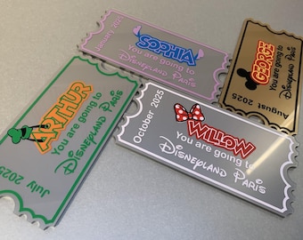 Personalized Disneyland Paris Ticket: Acrylic Surprise Holiday Reveal