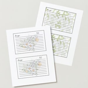 Recipe Cards  4x6 inches - Digital Download