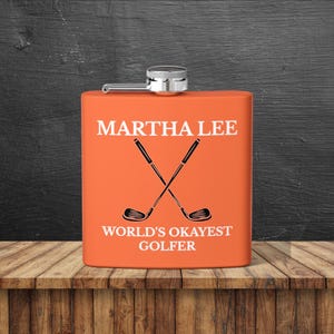 Personalized Golf Flask - Perfect Gift for Golfer, Custom Stainless Steel Flask