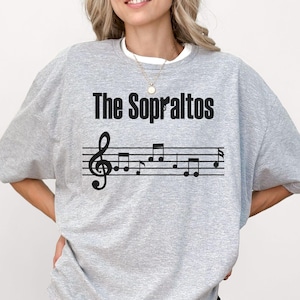 The Sopraltos Music Note T-Shirt, Musical Gift for Singers & Choir Fans, Music Notes Graphic Tee, Musician’s Favorite, Musical Notes Tee