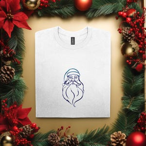 Santa T-shirt, Simple Christmas Design, Merry Christmas T-shirt, Festive Christmas Design Tee, Holiday Spirit Tee, Holiday Blessings Tee