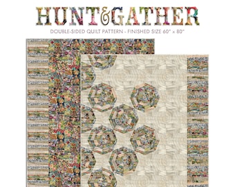 HUNT & GATHER 60" x 80" Double-Sided Quilt Pattern by Cathe Holden