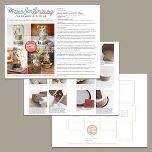 Mason Jar Luminary Paper House Cloche Digital Kit BONUS MINI image 2