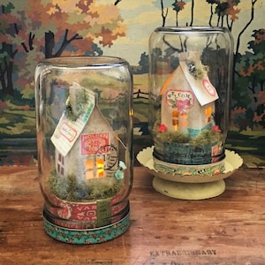 Mason Jar Luminary Paper House Cloche Digital Kit BONUS MINI image 1