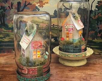 Mason Jar Luminary Paper House Cloche Digital Kit + BONUS MINI!