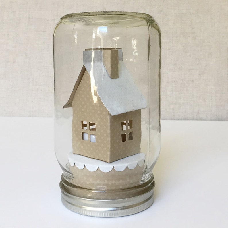 Mason Jar Luminary Paper House Cloche Digital Kit BONUS MINI image 3