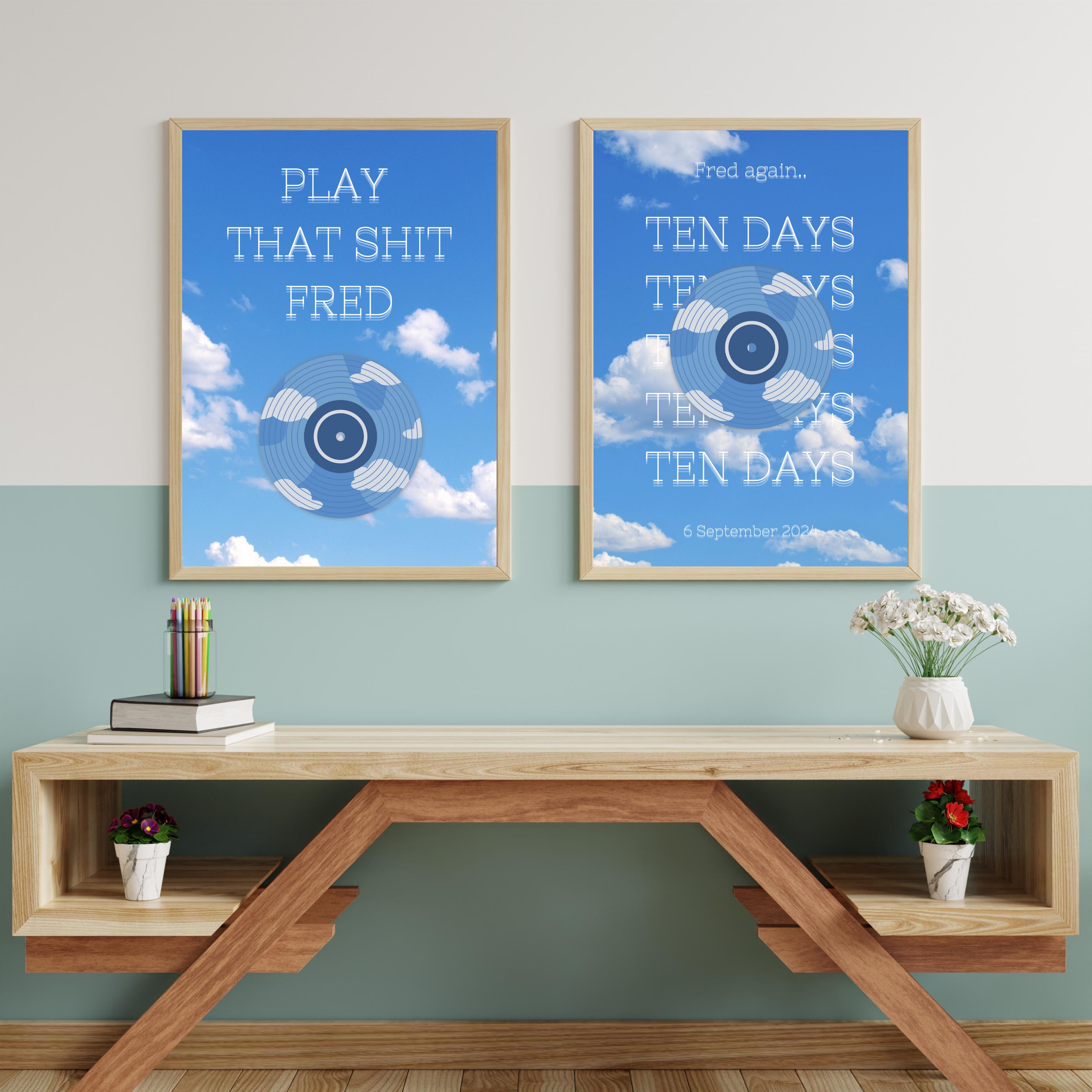 Fred Again Cloud Poster Duo – Ten Days, Music Decor (digital Download ...
