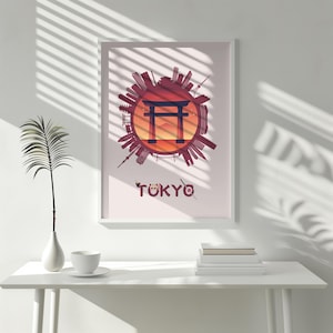 Tokyo Wall Art - Digital Art Print | Home Decor Poster | Japan Travel Illustration | Skyline Art | Japanese City - Minimal Travel Collection