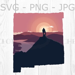 Paisaje del estado de Nuevo México, svg, png, jpg, Sublimación