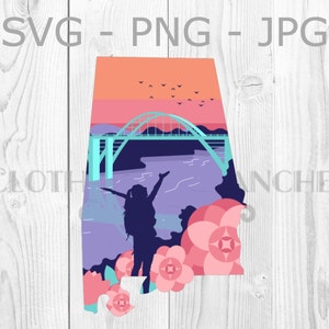 State Alabama Landschap, svg, png, jpg, River Graphic Sublimation