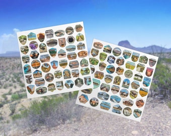 Texas State Parks Sticker Sheet, Water Resistant Vinyl Checklist Stickers, Water Bottle Decoration, Adventure Stickers, Gift for Travelers