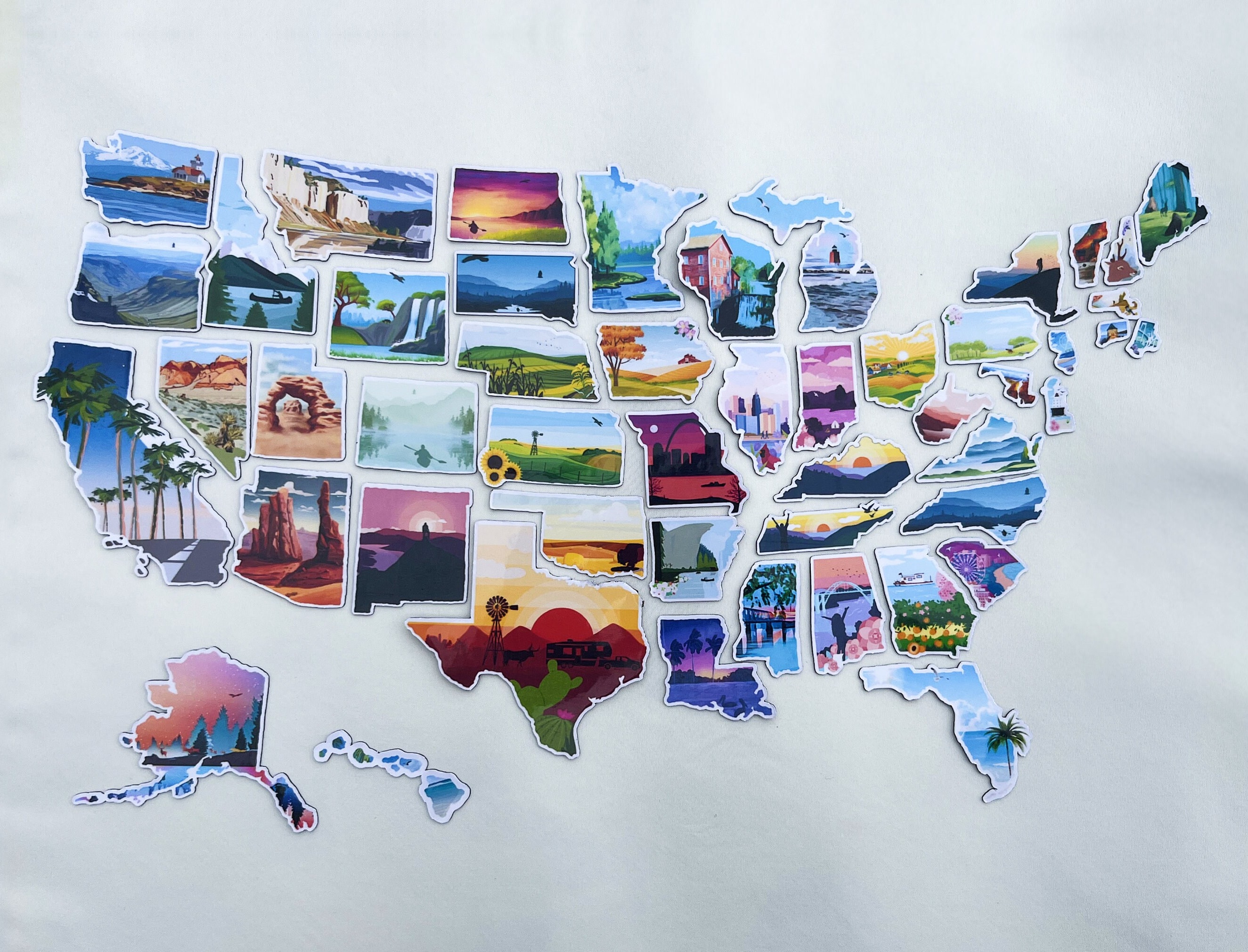 All 50 States Mini Magnet Bundle, Travel Magnet Souvenir Set, Small ...