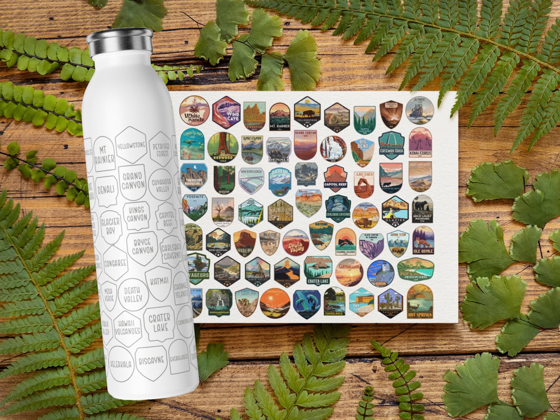 Water Bottle - RMNP Stainless Steel Map