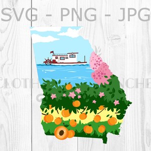 Georgia Landscape State Graphic, svg, png, jpg, Sublimación
