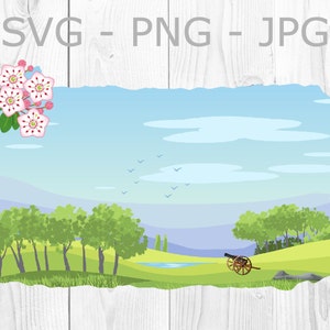 Pennsylvania State Landscape Grafik, svg, png, jpg, Sublimation