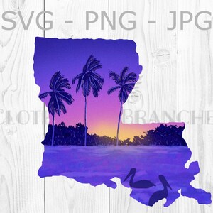 Louisiana Landscape State Graphic, svg, png, jpg, Sublimazione