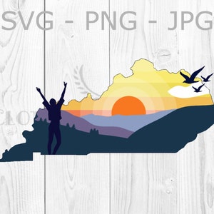 Kentucky Landschaft Grafik, png, svg, jpg, Mountain Sunset Sublimation