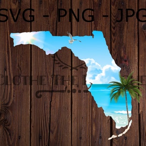 Florida State Landschaft Sublimation, svg, png, jpg, Beach Tropical Graphic