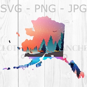 Alaska State Landscape Grafik, png, svg, jpg, WinterSee Sublimation