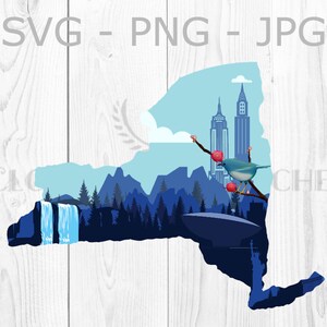 Gráfico de paisagem do estado de Nova York, svg, png, jpg, sublimação da cidade de Nova York