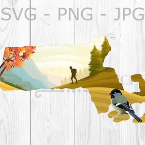 Massachusetts Landscape State Grafik, svg, png, jpg, Sublimation