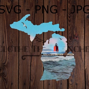 Gráfico del estado de Michigan, png, svg, jpg, Sublimación del lago Lighthouse