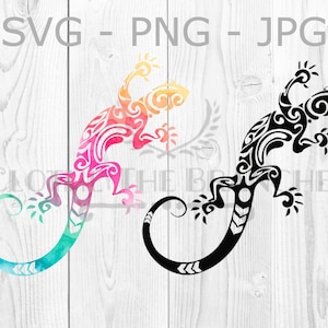 Lizard Gecko Colorful Graphic, Décoratif Rainbow Gecko svg, Lizard Sublimation png, Reptile Télécharger