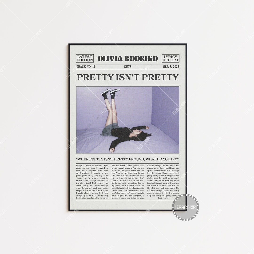 Olivia Rodrigo Retro Newspaper Print, Pretty Isnt Pretty Poster, Pretty ...