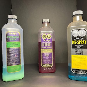 Vintage DODGE EMBALMING Fluid Bottles Mortuary Funeral Collectibles