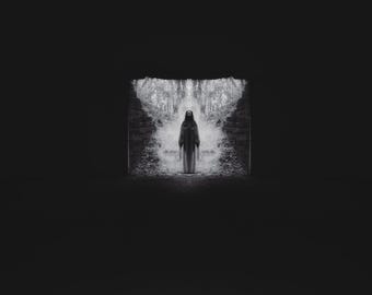 surrealistic dark art photography print '(i live) alone'