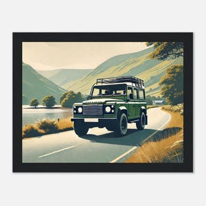 Classic Land Rover Defender Wall Art | Matte Framed Print | Lake District Landy | Land Rover Wall Art | Land Rover Enthusiast Gift