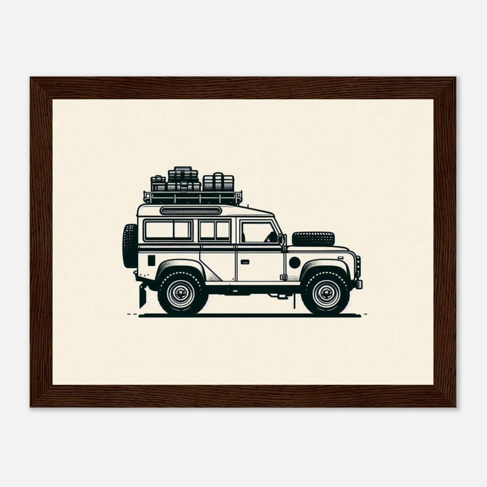 Classic Land Rover Defender Wall Art Matte Profile Framed Print for Him ...