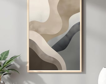 Neutral Abstract Wall Art | Minimalist Modern Home Décor | Digital Download