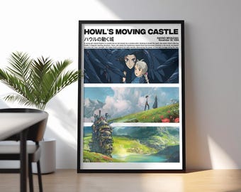 Poster del castello errante di Howl: stampa artistica anime classica (18x24 pollici) (download digitale)