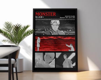 Monster - Anime Digital Download Poster - Impressão de arte de anime clássico (18x24 polegadas)