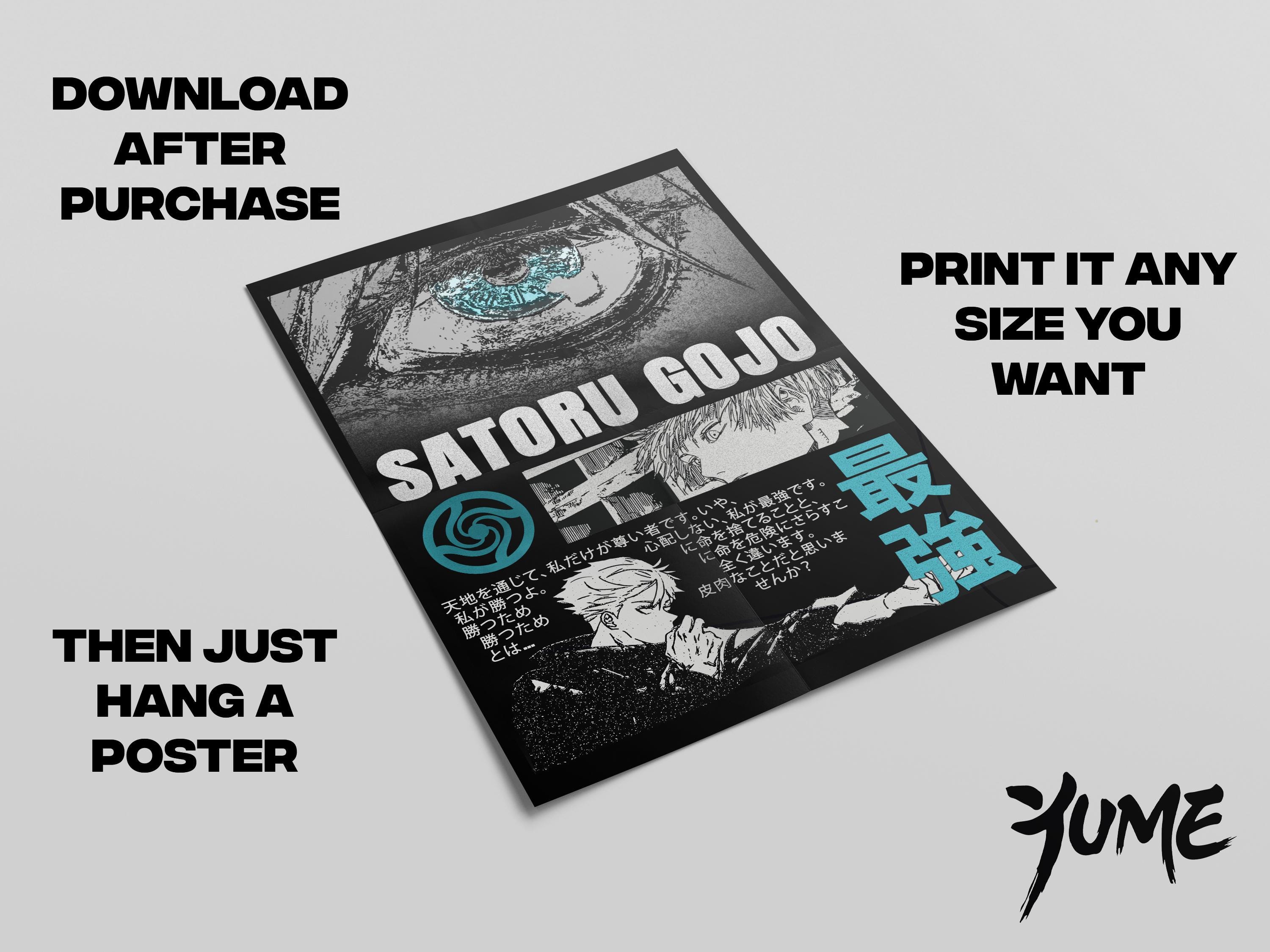 Satoru Gojo Poster: Jujutsu Kaisen Wall Art (digital Download) - Etsy