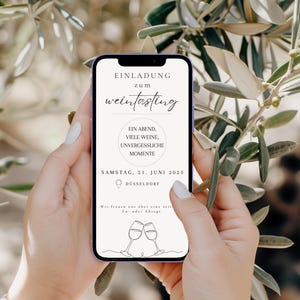 e-Card - WEINTASTING - Einladung - Personalisierbar - digitale Nutzung - Hochformat - Verschicken in digitaler Form