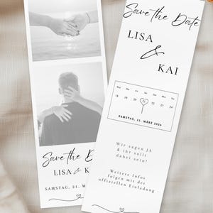Digital - SAVE THE DATE - Fotostreifen - Personalisierbar - digitale Nutzung und Druck - 10x15cm - Hochformat