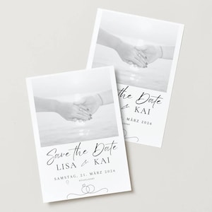 Digital - SAVE THE DATE Foto - Einladung - Personalisierbar - digitale Nutzung - A5 - Hochformat - Verschicken in digitaler Form möglich