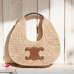 Celine straw clutch hotsell
